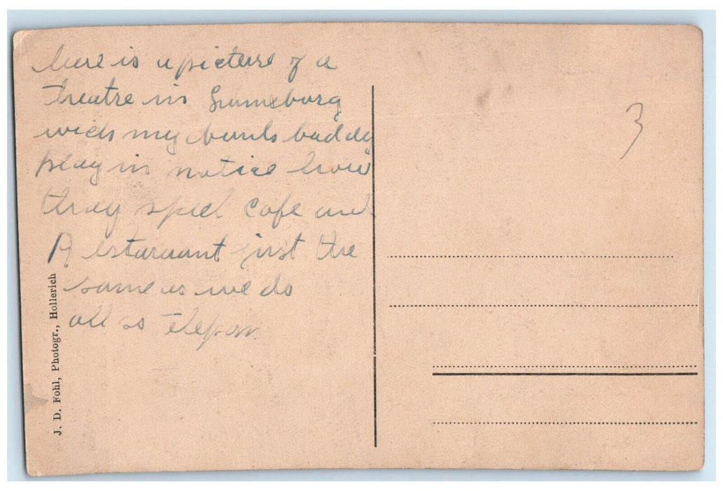 c1910 Cafe-Restaurant Du Cinema Breden Differdange Luxembourg Postcard