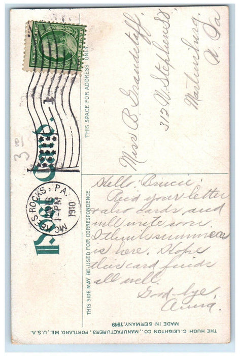 1910 County Buildings Railroad Scene Claremont Pennsylvania PA Antique Postcard