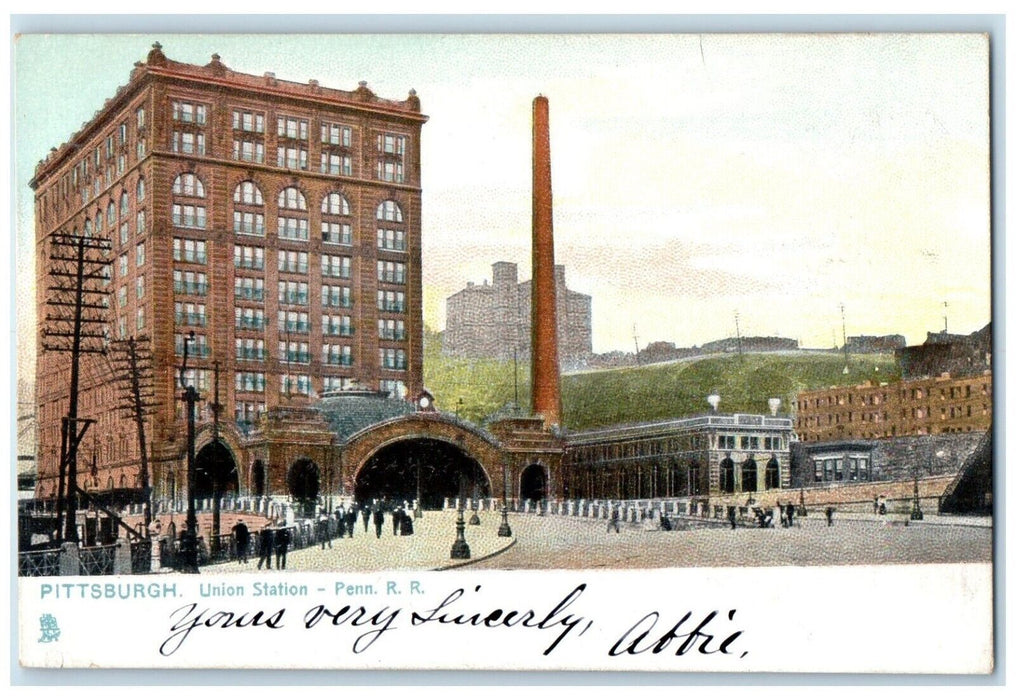 c1910's Union Station Pennsylvania RR Railroad Pittsburg PA  Tuck's Postcard
