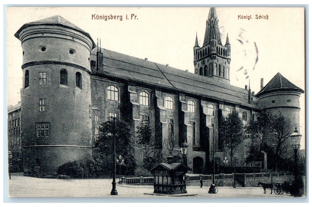 1914 Konigl. Castle Konigsberg Kaliningrad Russia Horse Carriage Postcard