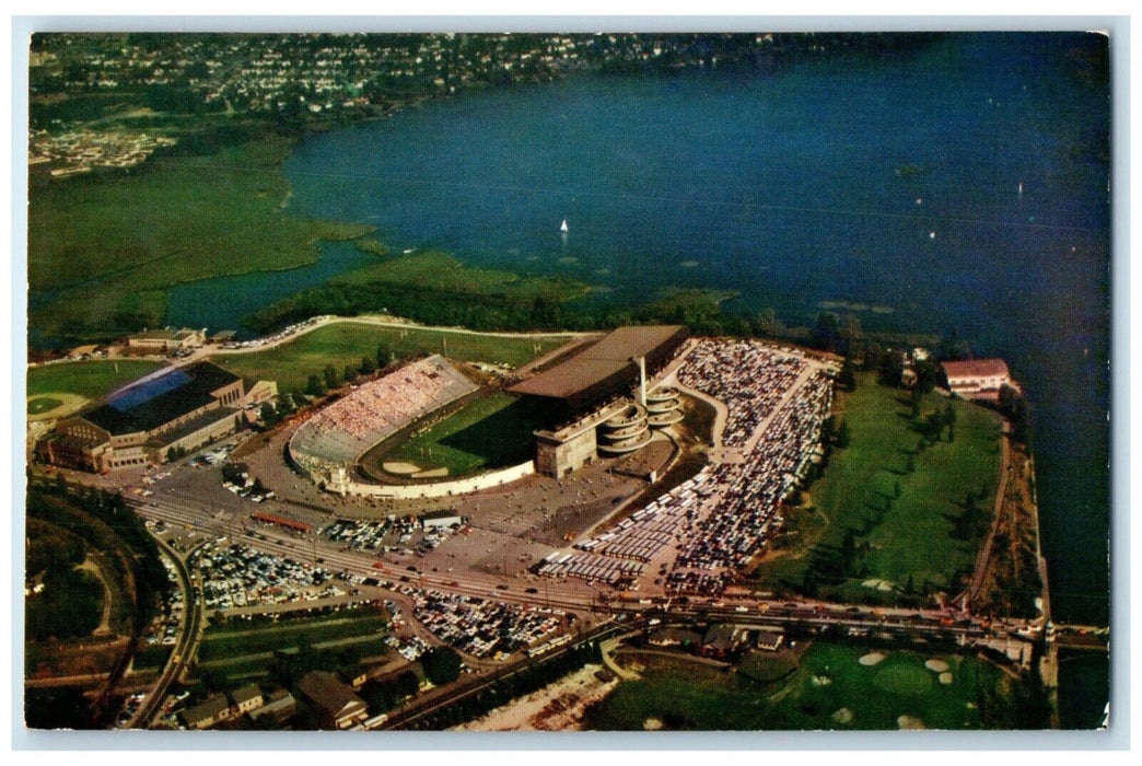 Aerial View Lake Washington In Seattle Stadium University Of Washington Postcard