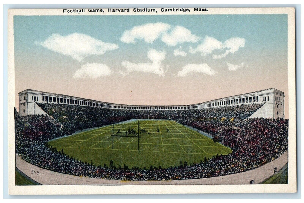 c1910's Football Game Harvard Stadium Cambridge Massachusetts MA Postcard