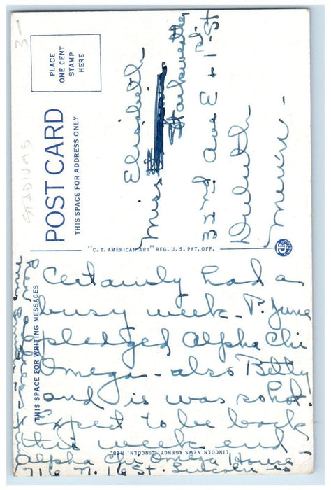 c1930's Aeroplane View Of University Of Nebraska Lincoln NE Vintage Postcard