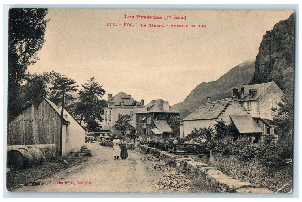 c1910 Fos The Serial Avenue De Les The Pyrenees France Unposted Postcard