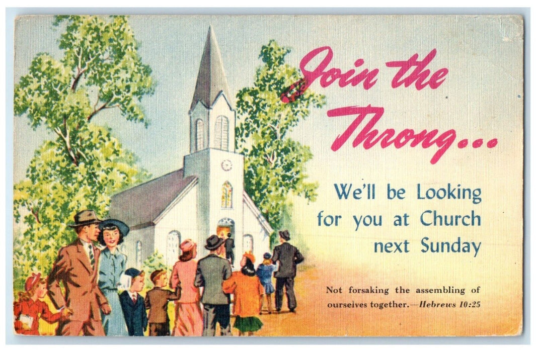 1960 Family Church Sunday Carthage Missouri MO Posted Vintage Postcard