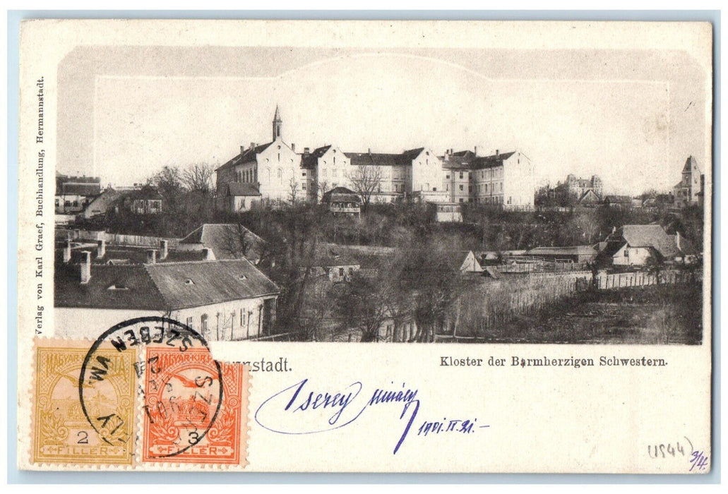 1901 Monastery of the Sisters of Mercy Hungary Posted Antique Postcard