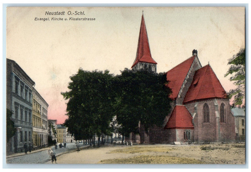 c1910 Evangelical Church Klosterstrasse Neustadt Germany Antique Postcard