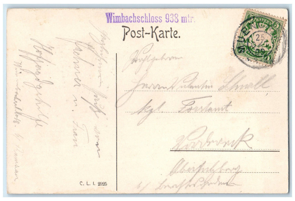 1909 Wimbachtal Berchtesgaden Hunting Lodge Germany Antique Posted Postcard