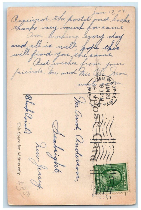 1909 Bechstein's Wisconsin Swimming School Milwaukee Wisconsin WI Postcard