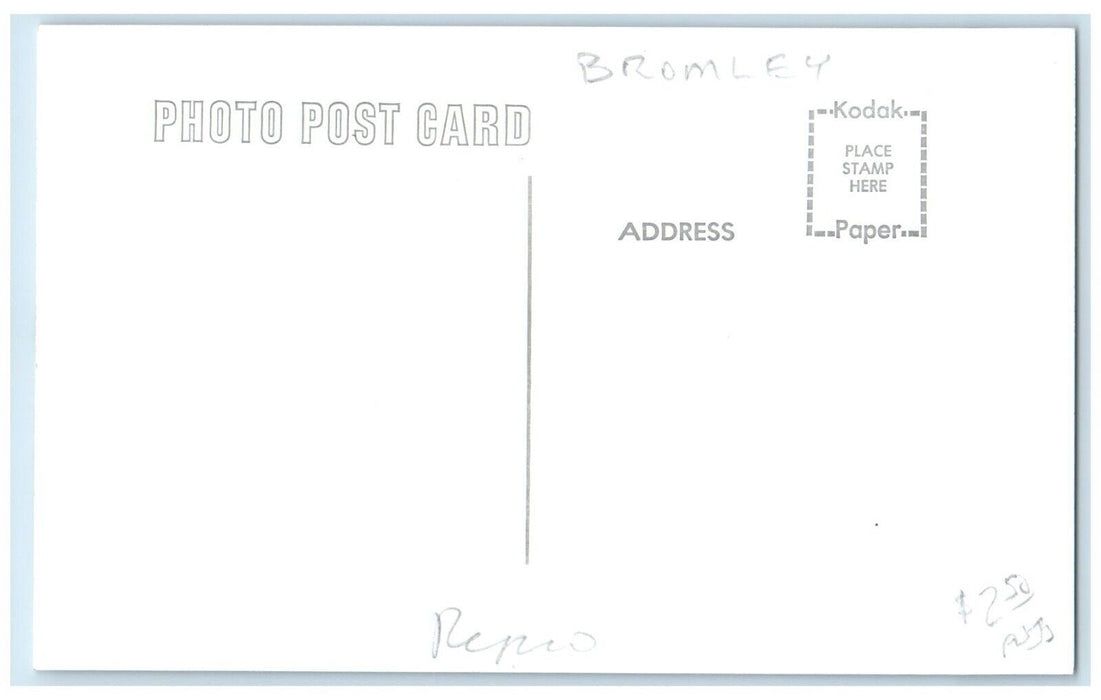 c1960 Bromley Iowa Locomotive Railroad Train Depot Station Unposted Postcard