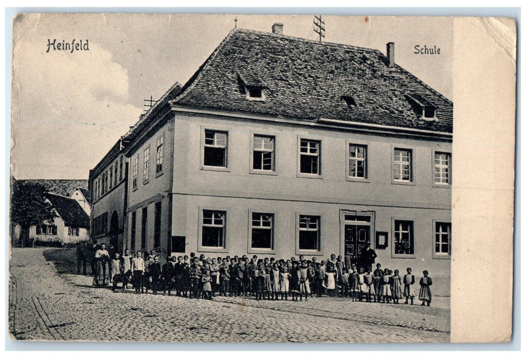 1880 Heinfeld School Rhineland-Palatinate Germany Antique Posted Postcard