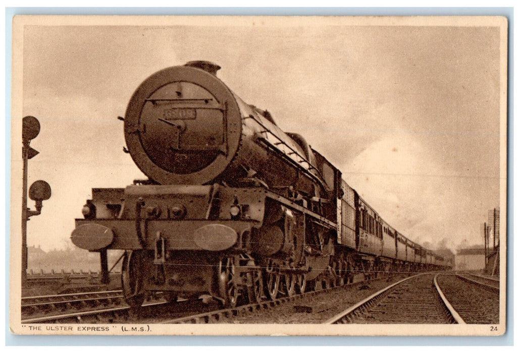 c1940's "The Ulster Express" (L.M.S) London to Heysham Express England Postcard