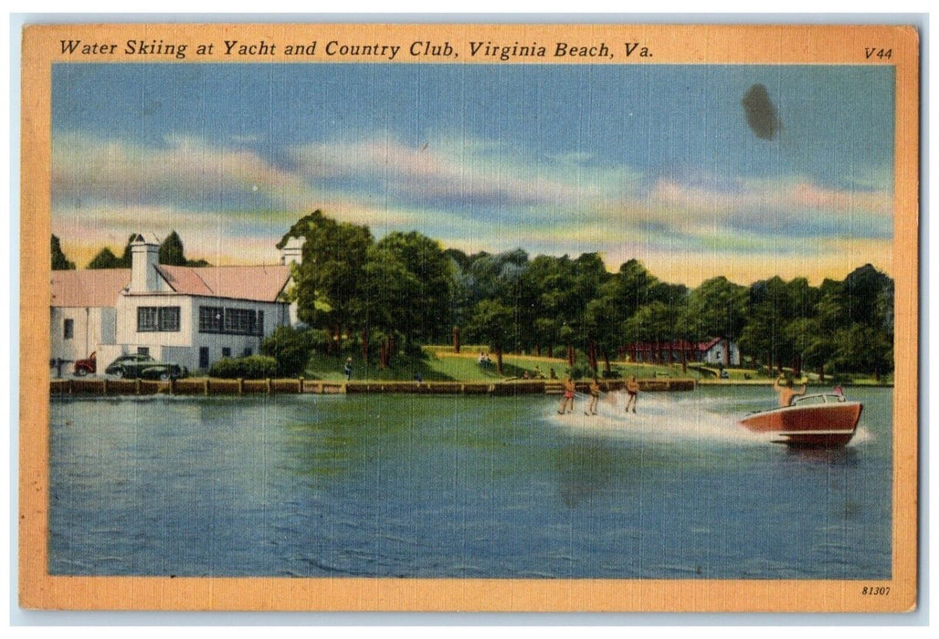 Water Skiing At Yacht And County Club Virginia Beach Virginia VA Posted Postcard