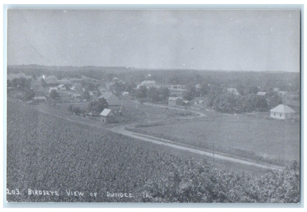 c1960 Birdseye View Dundee IA Railroad Train Depot Station RPPC Photo Postcard