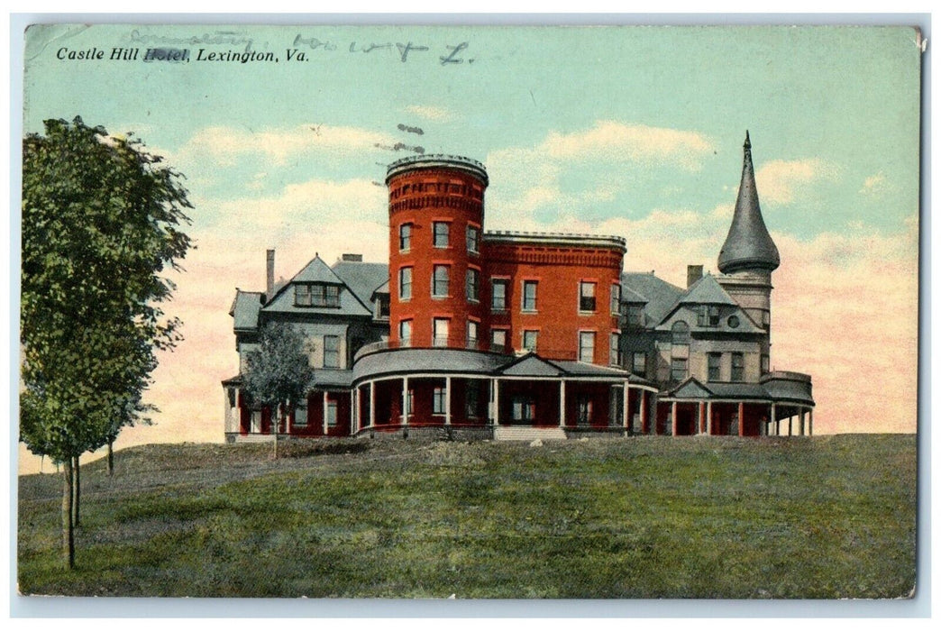 1911 View Of Castle Hill Hotel Building Lexington Virginia VA Antique Postcard