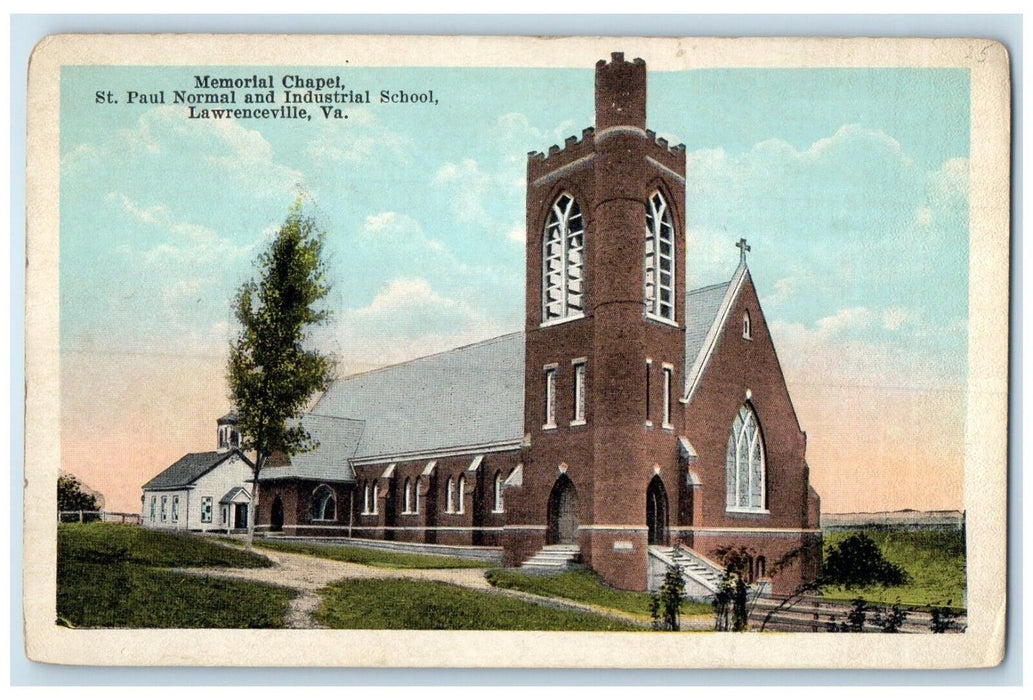 Memorial Chapel St. Paul Normal Industrial School Lawrenceville VA Postcard