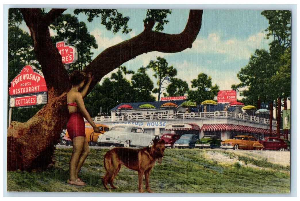 c1940 Friendship House Restaurant Cottages Mississippi City Mississippi Postcard