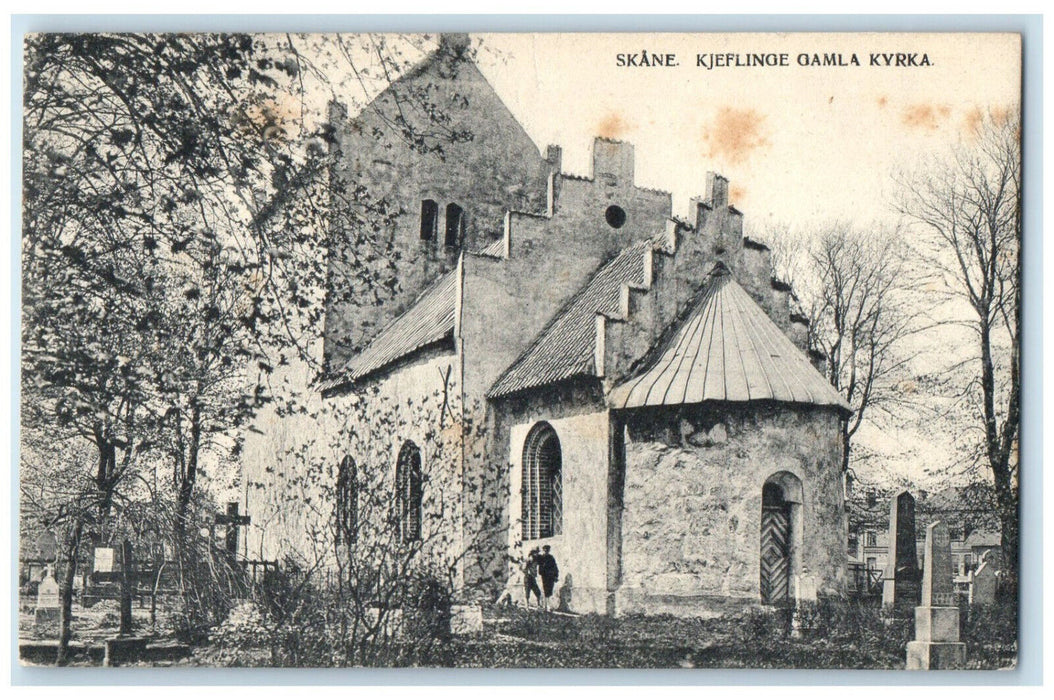 c1910 Kävlinge Old Church Scania Skane County Sweden Antique Postcard