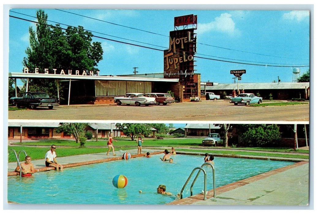 1960 Multi-View Chiz Motel Tupelo Restaurant Tupelo Mississippi Vintage Postcard