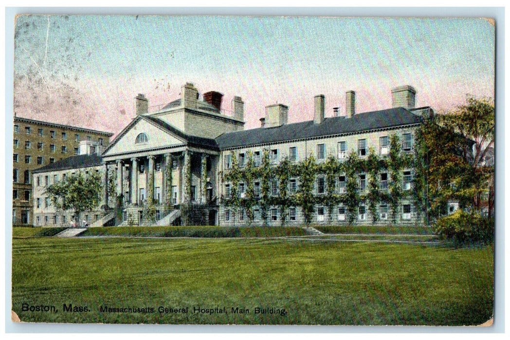 1910 Massachusetts General Hospital Main Building Boston Massachusetts Postcard