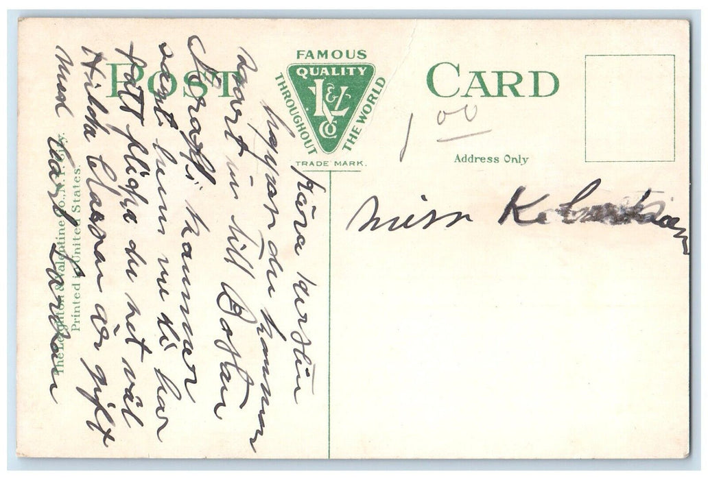 c1910 Scenic View In The Bay Fens Classic Car Boston Massachusetts MA Postcard