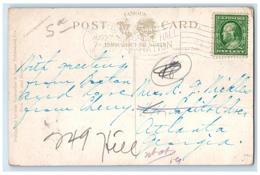 1910 Canoeing Swan Boat Lake Public Garden Boston Massachusetts Vintage Postcard