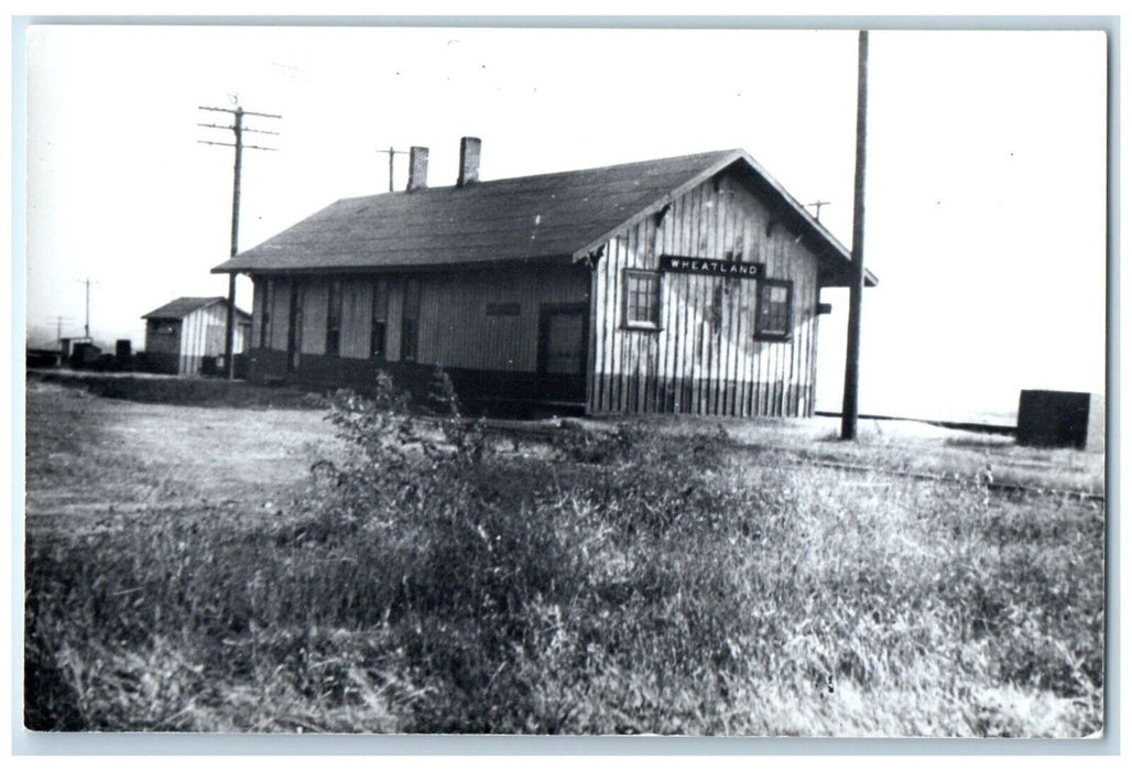 c1960's Wheatland Iowa Railroad Vintage Train Depot Station RPPC Photo Postcard