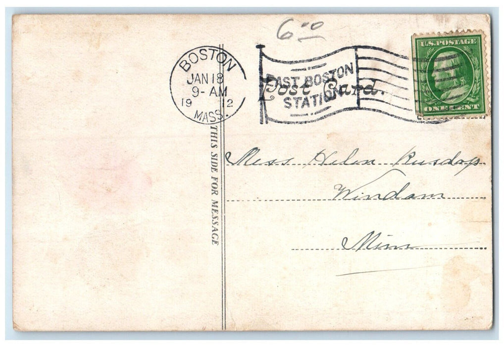 1912 Interior Shrine Our Lady Perpetual Roxbury Massachusetts MA Posted Postcard