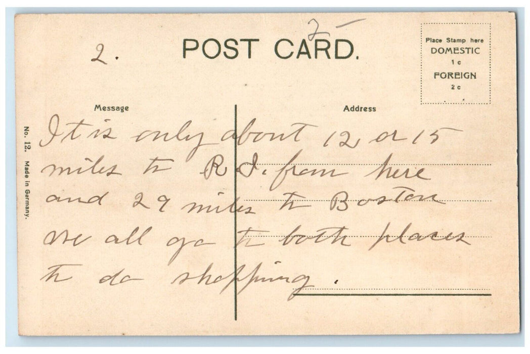 1910 Residence A D Thayer Mrs W F Ray Franklin Massachusetts MA Vintage Postcard