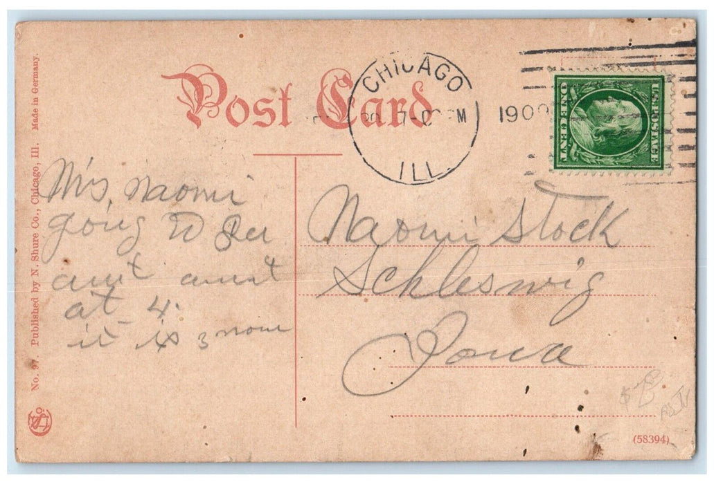 1909 Dearborn Street Railroad Station Chicago Illinois IL Antique Postcard