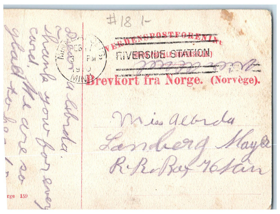 1910 Jorafos Ved Domaas Norway Winter Scene at Village Antique Postcard