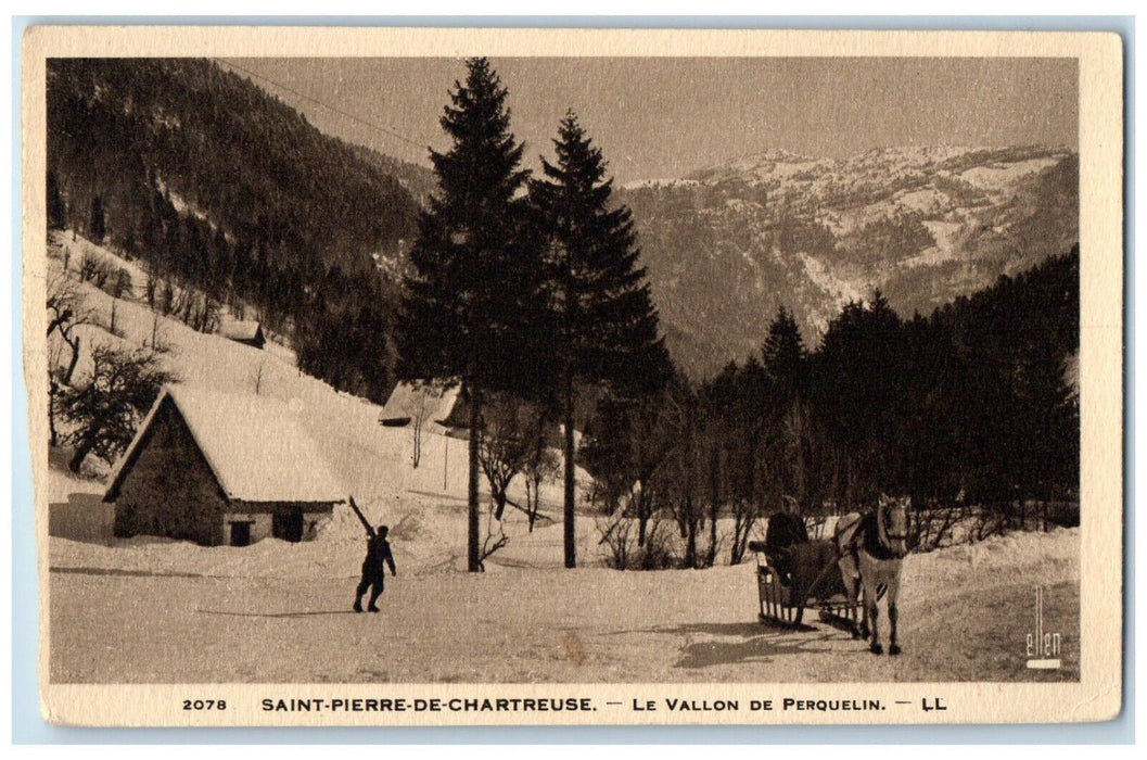 1932 Saint Pierre-De-Chartreuse Le Vallon De Perquelin France Vintage Postcard