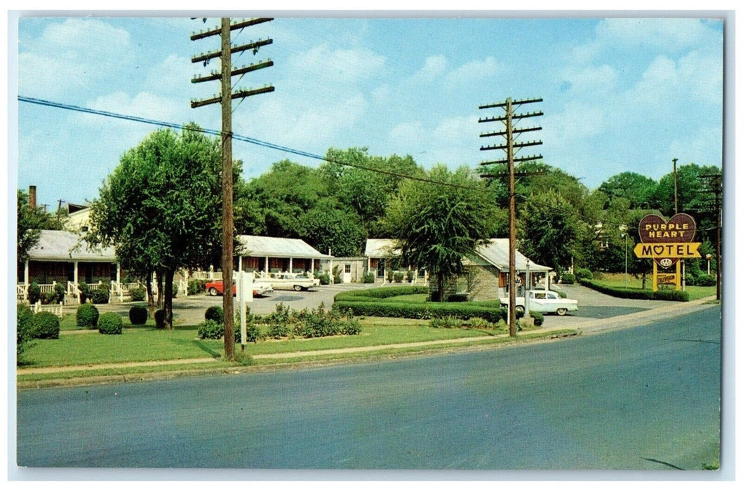 c1960 Roadside View Purple Heart Motel Nashville Tennessee TN Unposted Postcard