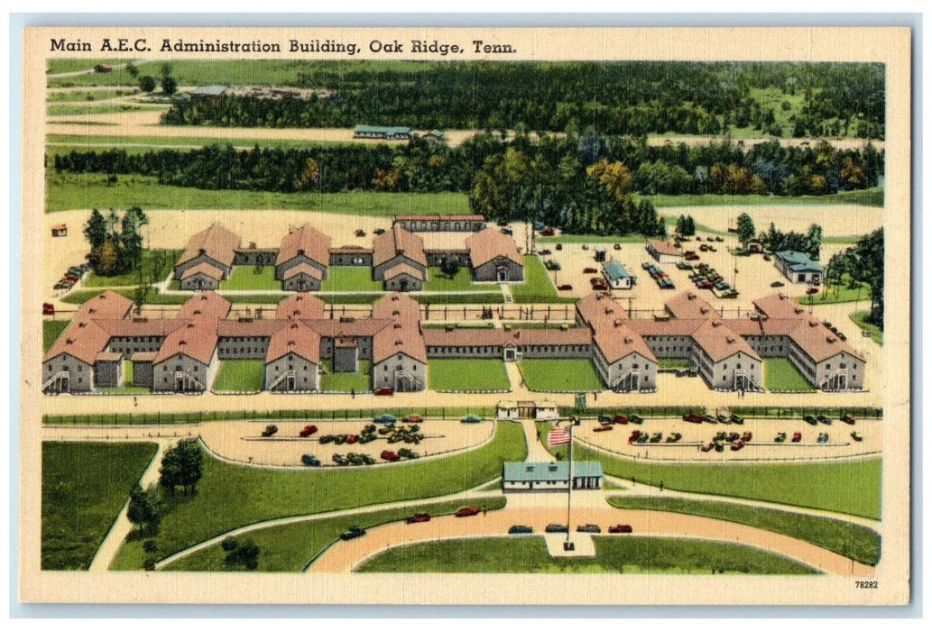 c1940 Aerial View Main AEC Administration Building Oak Ridge Tennessee Postcard