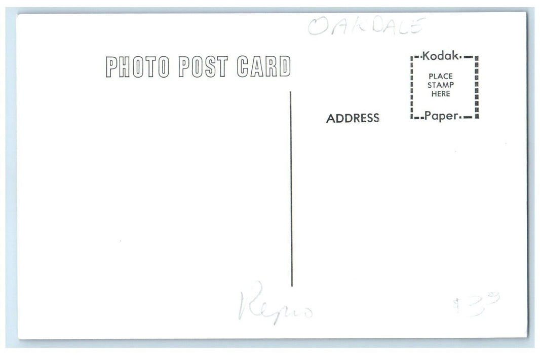 c1960's MILW Oakdale Iowa Field Railroad Train Depot Station RPPC Photo Postcard