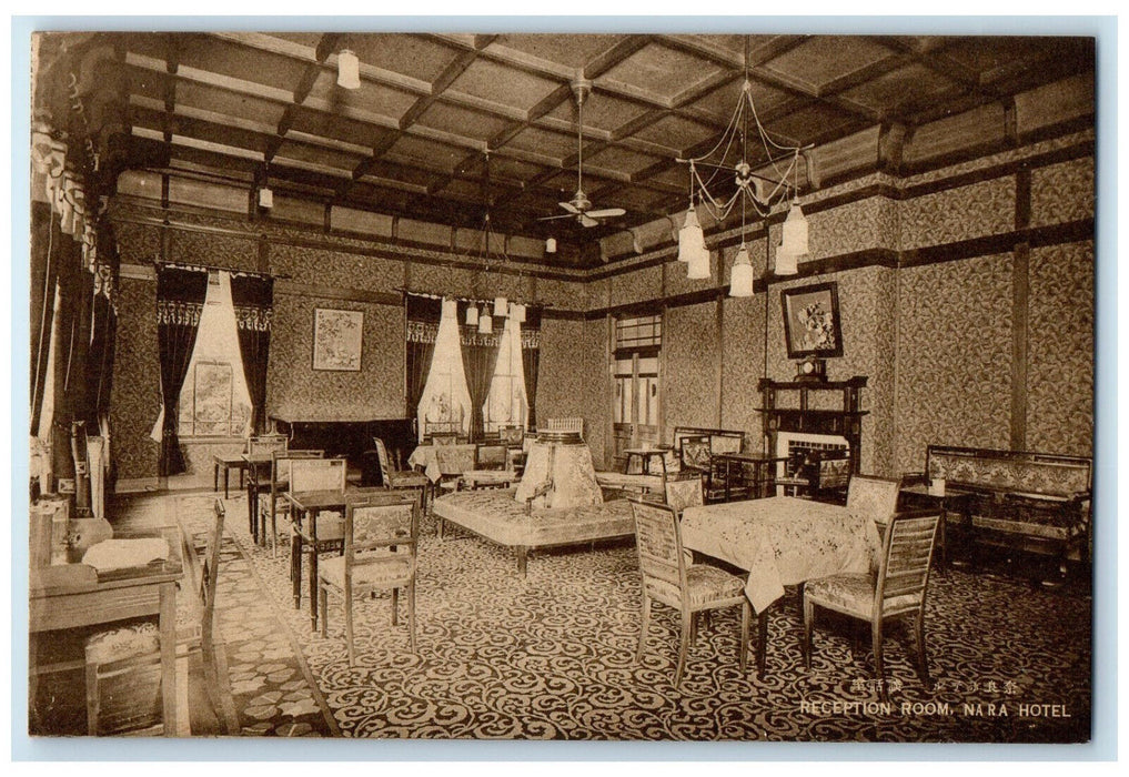 c1940's Reception Room Nara Hotel Nara Japan Vintage Unposted Postcard