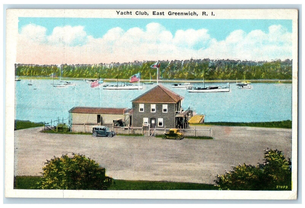 c1920 Birds Eye View Yacht Club East Greenwich Rhode Island RI Vintage Postcard