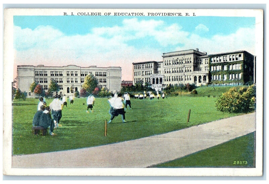 c1920 Rhode Island College Education Playing Providence Rhode Island RI Postcard