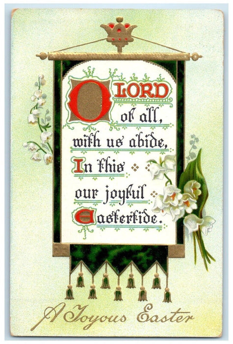 1911 Easter Message Flowers Embossed Trumansburg New York NY Tuck's Postcard