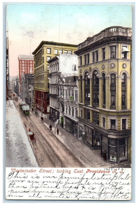 c1905 Birds Eye View Westminster Street East Providence Rhode Island RI Postcard