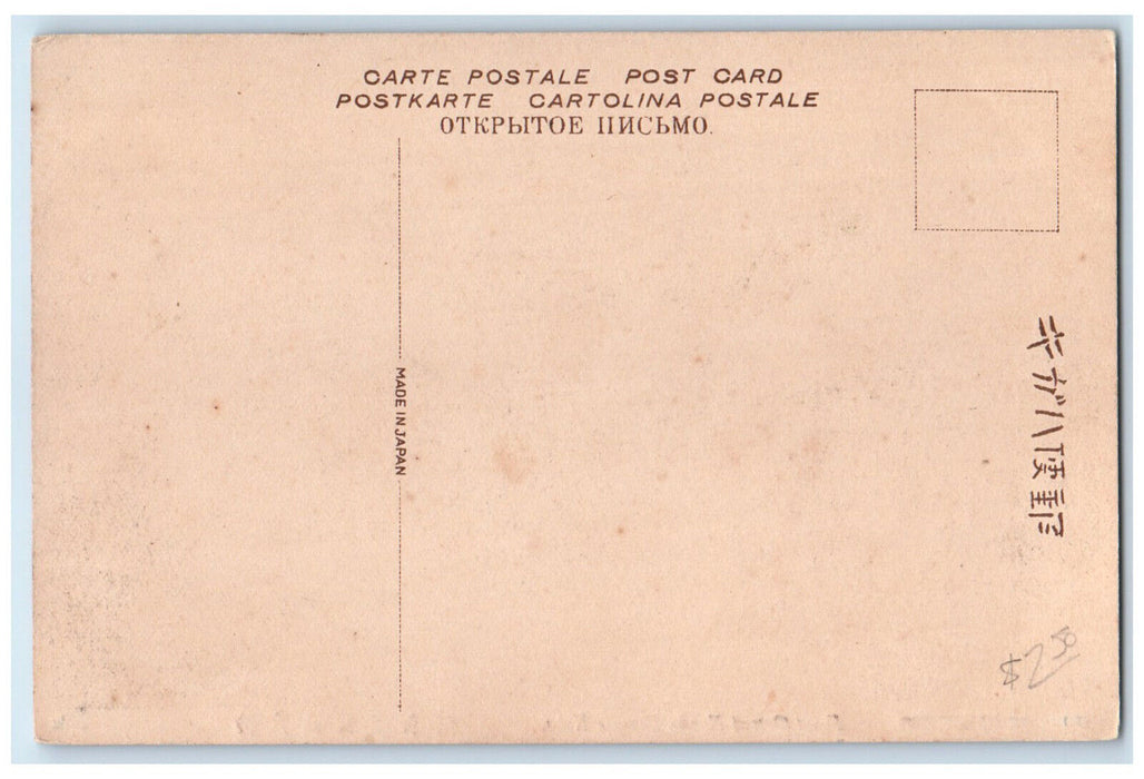 c1920's Front Gate of Nanko Temple Kobe Japan Antique Unposted Postcard