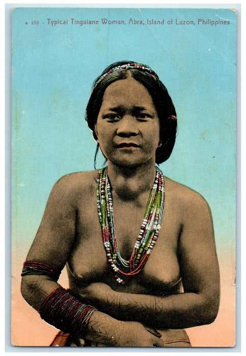 c1910 Typical Tinguiane Woman Abra Island of Luzon Philippines Postcard