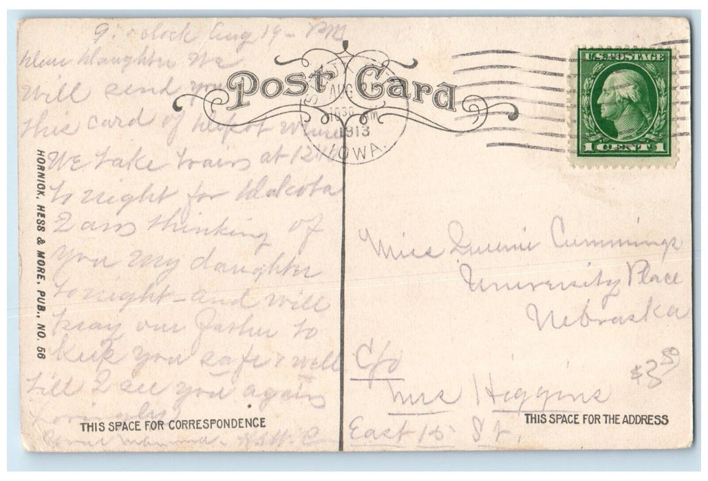 1913 C & N W Passenger Station Depot Sioux City Iowa IA Posted Antique Postcard