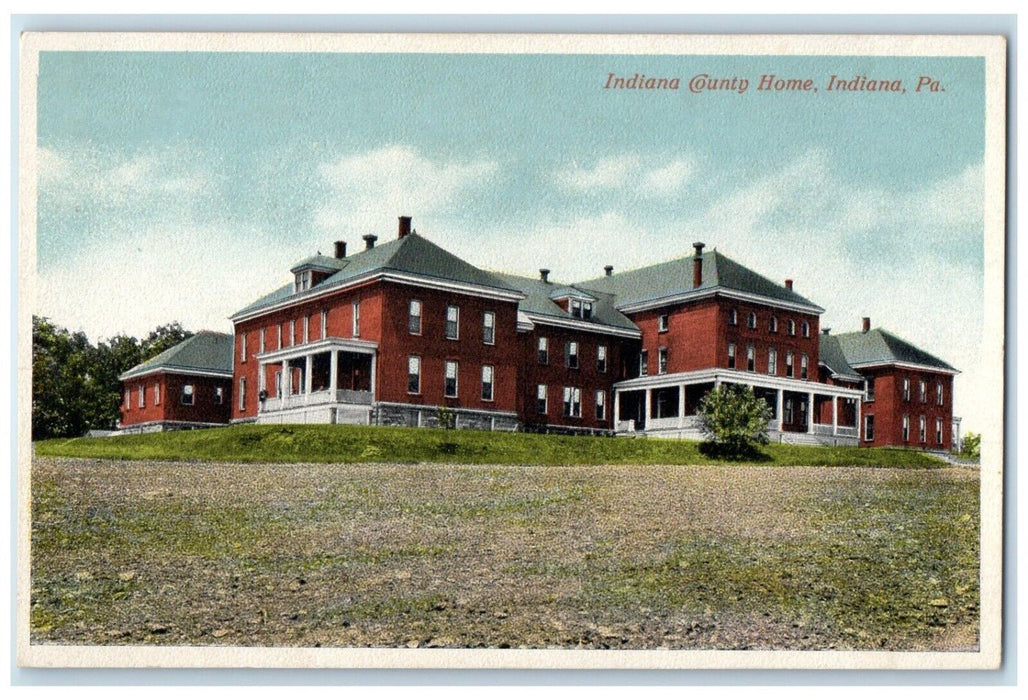 1910 Exterior View Indiana County Home Building Indiana Pennsylvania PA Postcard