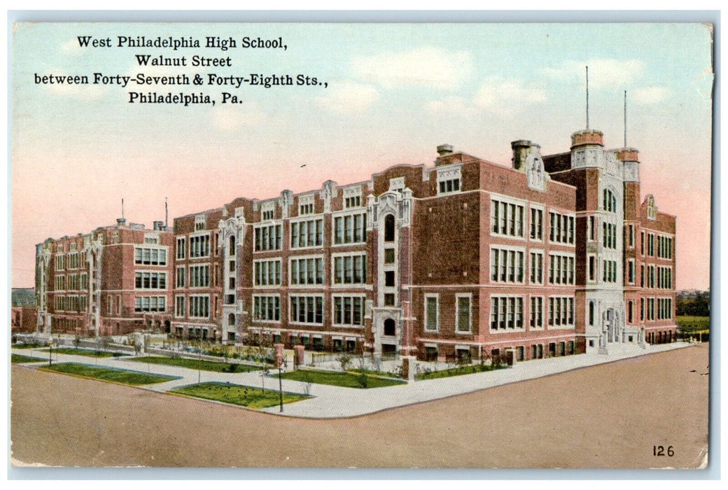 1917 West Philadelphia High School Philadelphia Pennsylvania PA Vintage Postcard