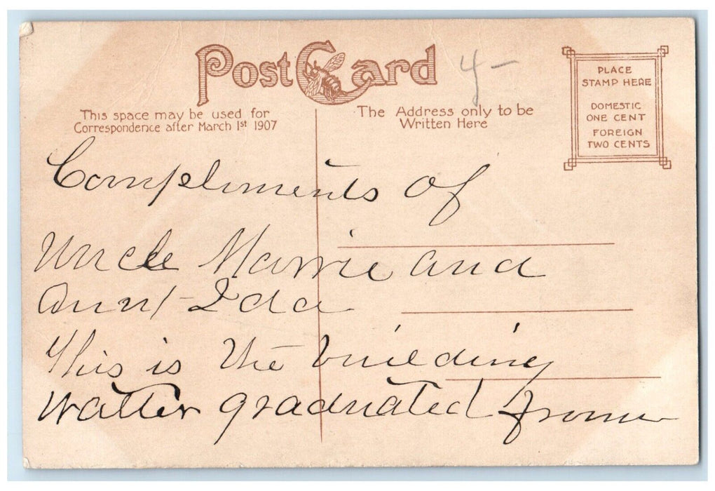 c1910 Exterior Charleroi High School Building Charleroi Pennsylvania PA Postcard