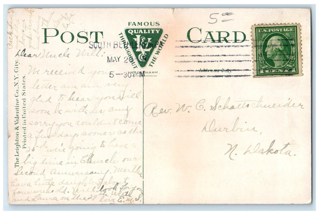 1913 Gymnasium Lehigh University South Bethlehem Pennsylvania PA Posted Postcard