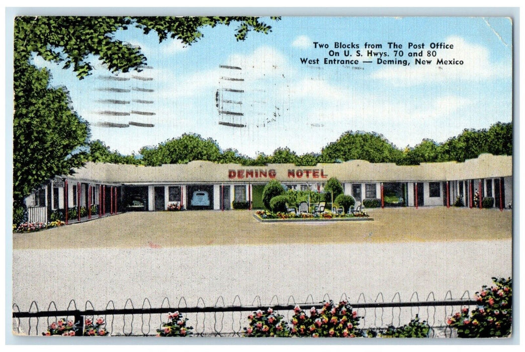 1952 Exterior Deming Motel Building Deming New Mexico Antique Vintage Postcard