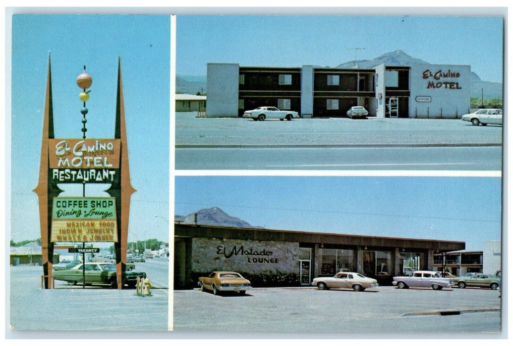 1977 Multi-View El Camino Motel Restaurant Socorro New Mexico Vintage Postcard