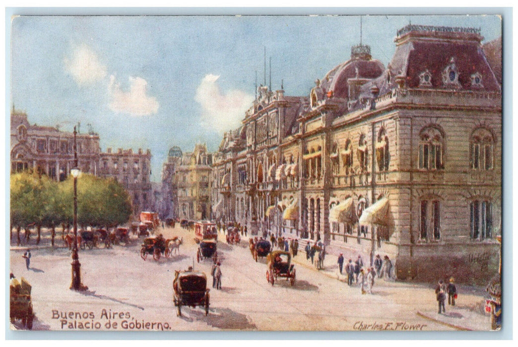 c1910 Government Palace Buenos Aires Argentina RMSP Oilette Tuck Art Postcard